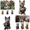 Enchanting Resin Garden Statue Of Cat Eating Dwarf Nordic Hand Painted