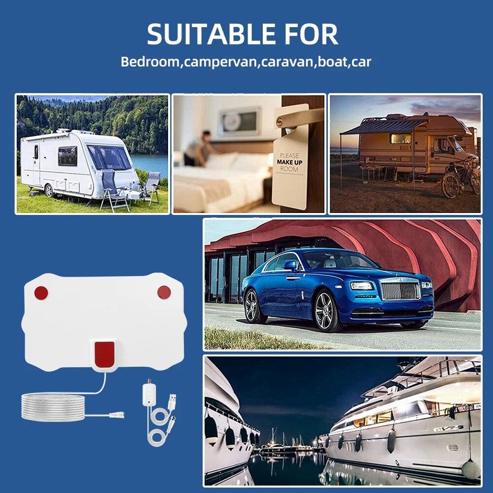 3000 миль ТВ-антенна 4K 1080P Крытый цифровой HDTV Воздушный спутниковый ресивер Усилитель DVB T/T2 Антенны вещания для автомобиля RV Travel Smart TV