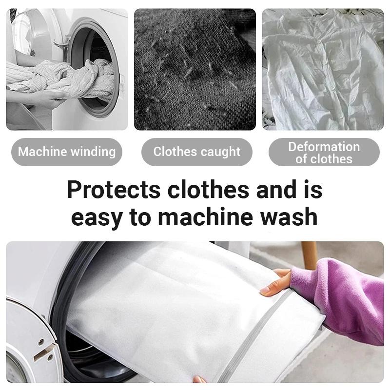 Laundry Bag Reusable Mesh Wash Bag with Non Rust Zipper Clothes Protection Net Washing Machine Universal