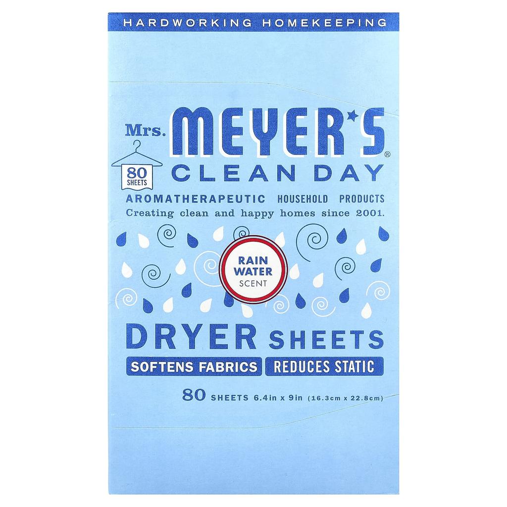 Миссис. Листы для сушильной машины Meyers Clean Day, Дождевая вода, 80 листов