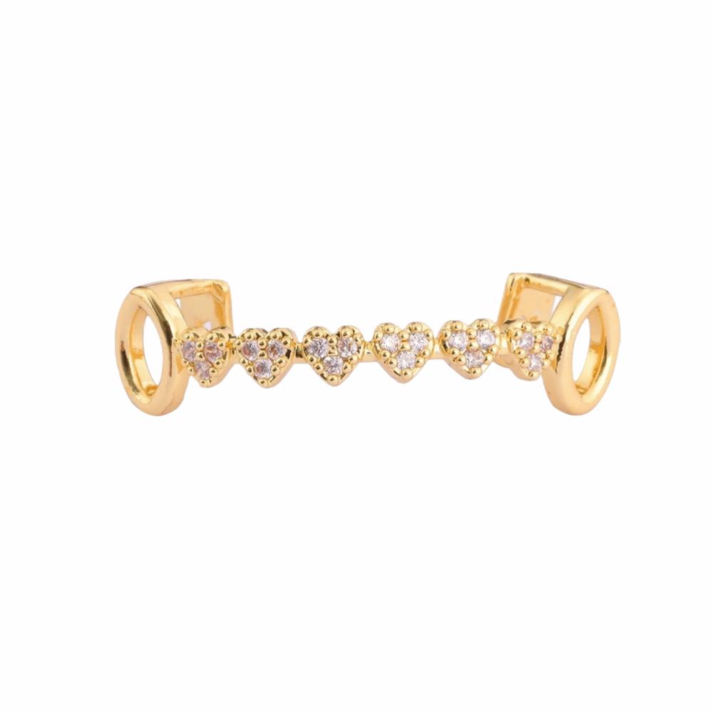 rhinestone Charm Teeth Grillz Double Glossy Love Drill Braces Men Women Jewelry Tooth Socket