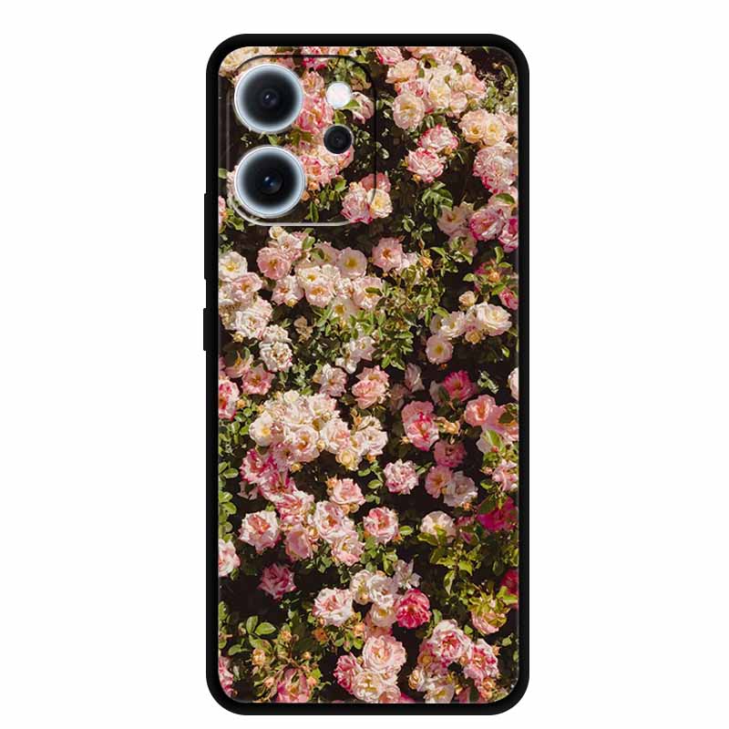 Gift Case For Oppo Reno15 F Back Flower Phone Cover 15F Silicone TPU Cases Reno15F Soft Protector Coque Funda Capa Shell Bumper