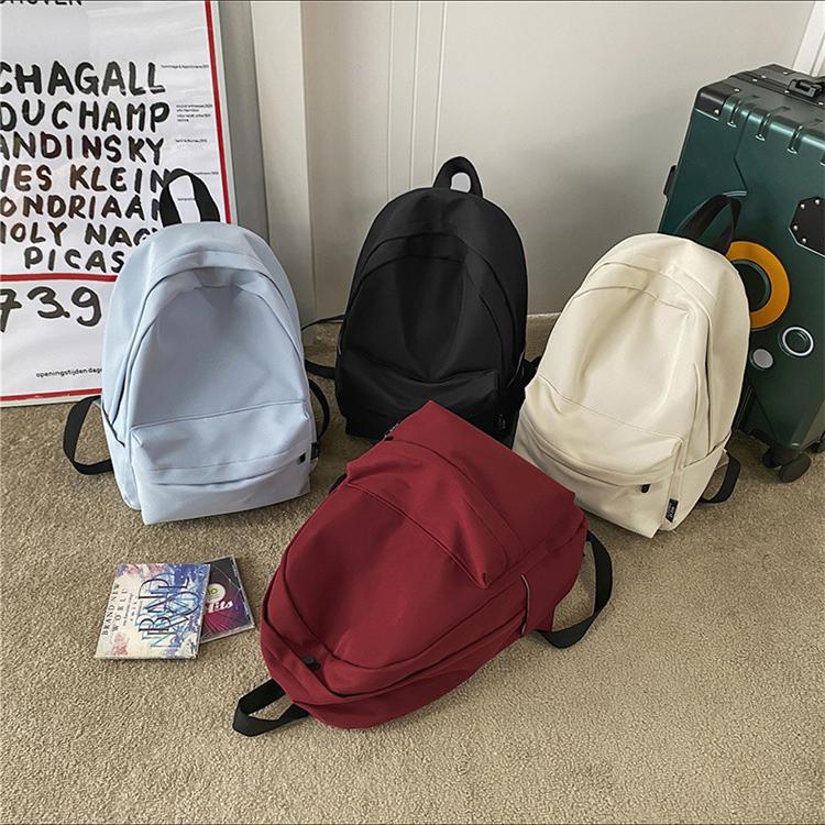 2022 Backpack Female Large Capacity Solid Color College Student Laptop Backpack School Bag