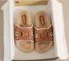2024 Autumn Woman Faux Wool Insole Flat Slippers Brown Round Head Open Toe Slingback Slippers Female Casual Plush Fur Slippers