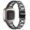 Для Fitbit Versa 4/Sense 2 Ремешок для часов из смолы Декор из нержавеющей стали и страз Ремешок для часов