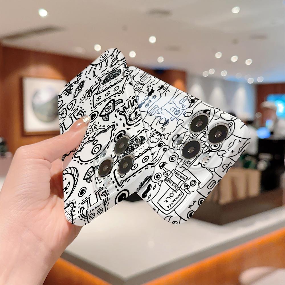 All-inclusive Film Phone Case Cartoon Fashion Design Hard Shell Full Cover Camera Shockproof Protection Case for OPPO Realme OnePlus Infinix Tecno