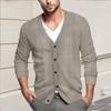 Мужская повседневная однобортная модная куртка-кардиган с длинными рукавами на пуговицах