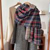 Winter Scarf Sweet Fresh and Soft Shawl Versatile Simple Youthful Style Student Plaid Warm Scarf
