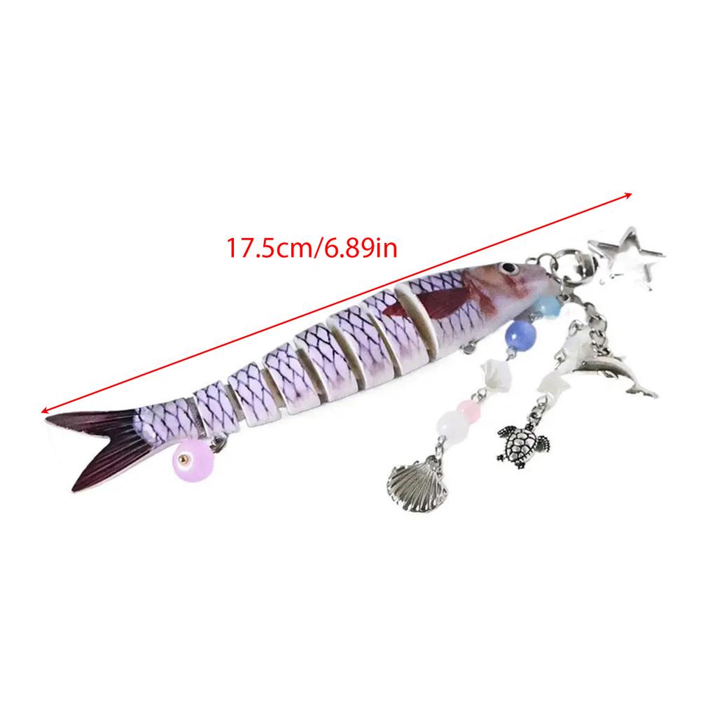 Брелок для ключей ручной работы в форме рыбы с бисером, держатель для ключей, шнурок для телефона в виде свимбейта, креативный аксессуар для ключей, сумок, рюкзаков