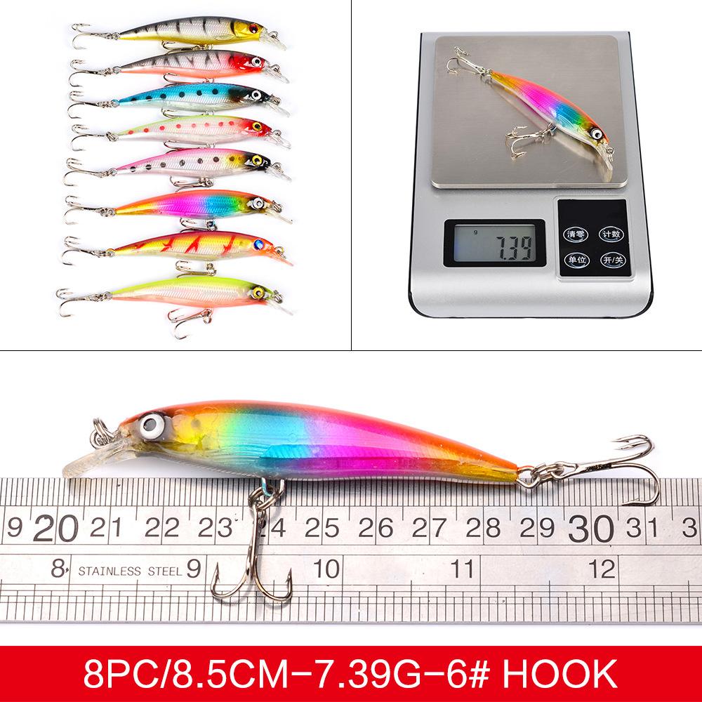 Набор из 43 рыболовных приманок, мягкие и твердые рыболовные приманки, набор наживок с крючками для морской и пресной воды