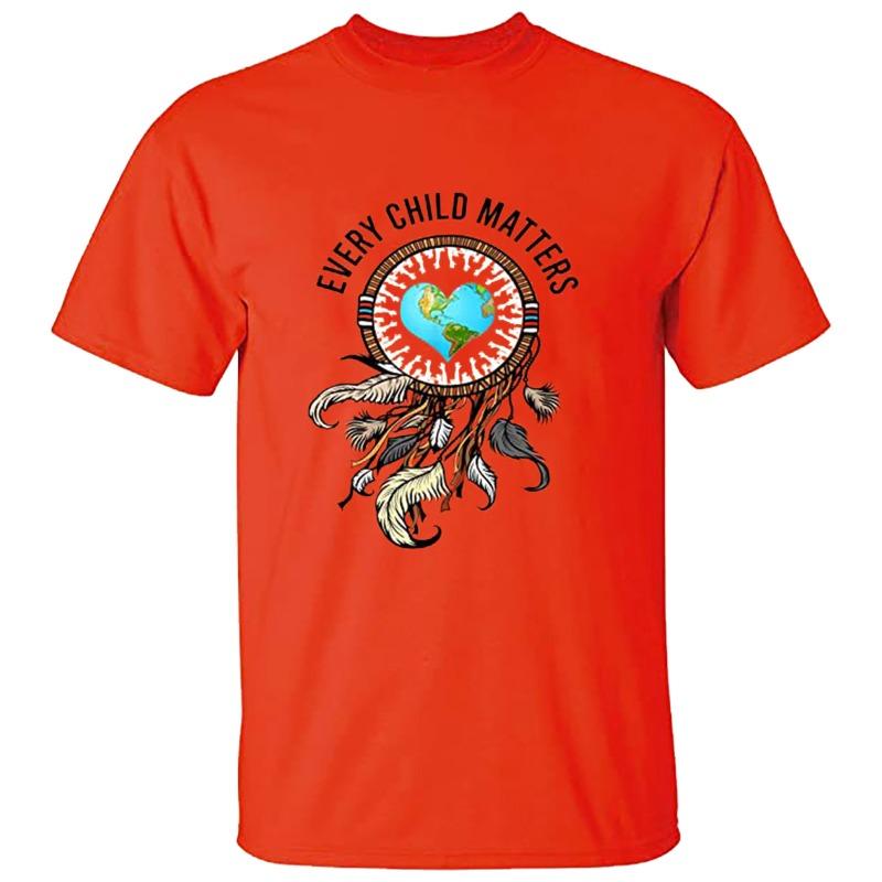 Every Child Matters Повседневные футболки с круглым вырезом и короткими рукавами из хлопка с принтом унисекс