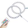 DC12V 10W 2 * 80MM RGB Multi-colored LED Angel Eyes Halo Ring SMD5050 with Remote Control Brightness