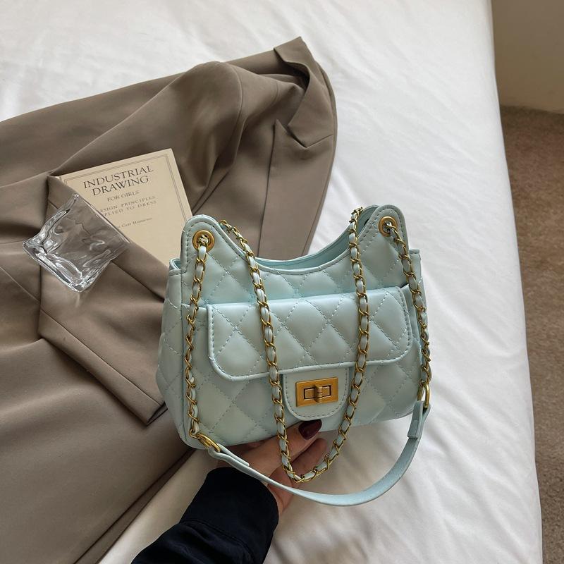 Сумка на плечо с ромбовидной цепочкой Xiaoxiangfeng 2025 весна и лето новый темпераментный стиль милф тренд интернет-знаменитости сумка-мессенджер сумка-ведро