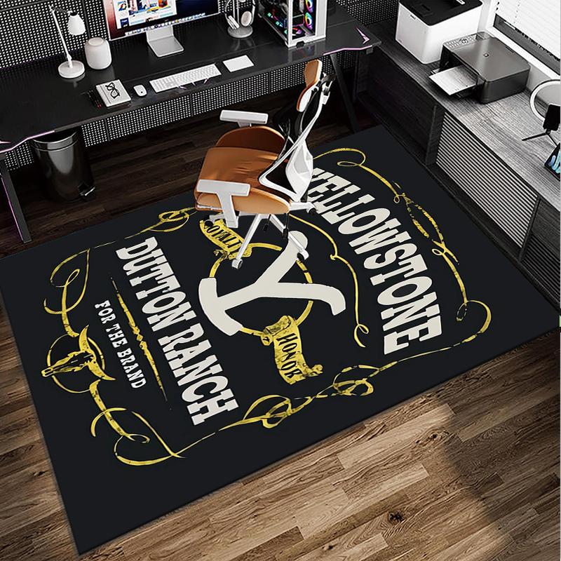 Yellows-tone Dutton Ranch Office Rug Chair Mat, Game Carpet, Suitable for Front Door, Bedroom, Living Room, Desk, Holiday Gift