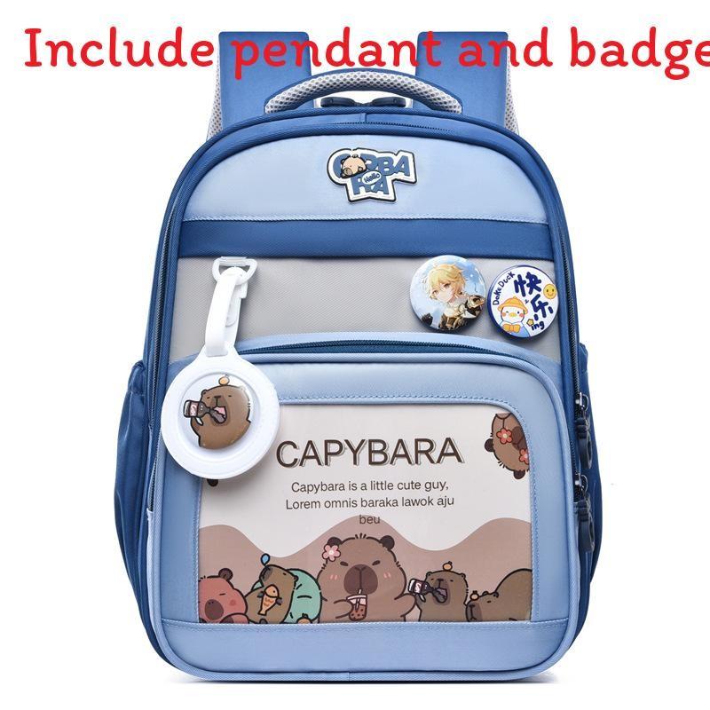Cute Capybara Cartoon Pattern Children Large Capacity Backpack For Use School