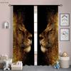 3D-печатные шторы с изображением льва и лесного животного для детской комнаты, гостиной, кабинета, декоративные шторы для домашнего декора, 2 шт.