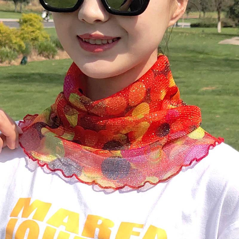 Женский шарф-повязка на голову для защиты лица, тонкий шелковый шарф, поддельный воротник, маска для лица, универсальный шарф для защиты шеи, ветрозащитный зимой