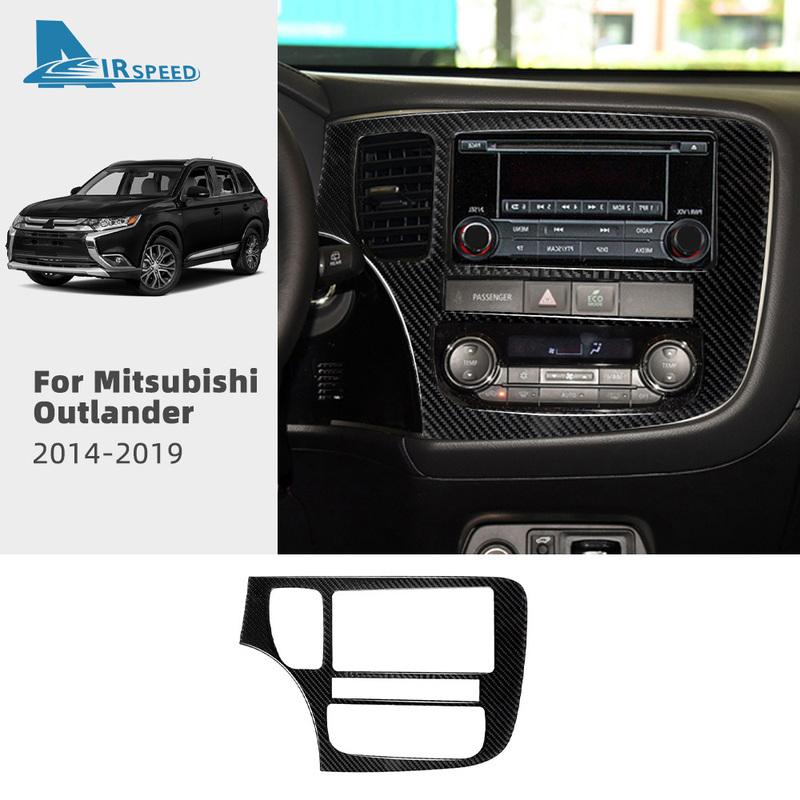 Real Soft Carbon Fiber For Mitsubishi Outlander 2014 2015 2016 2017 2018 2019 2020 LHD RHD Car Center Console Frame Sticker.