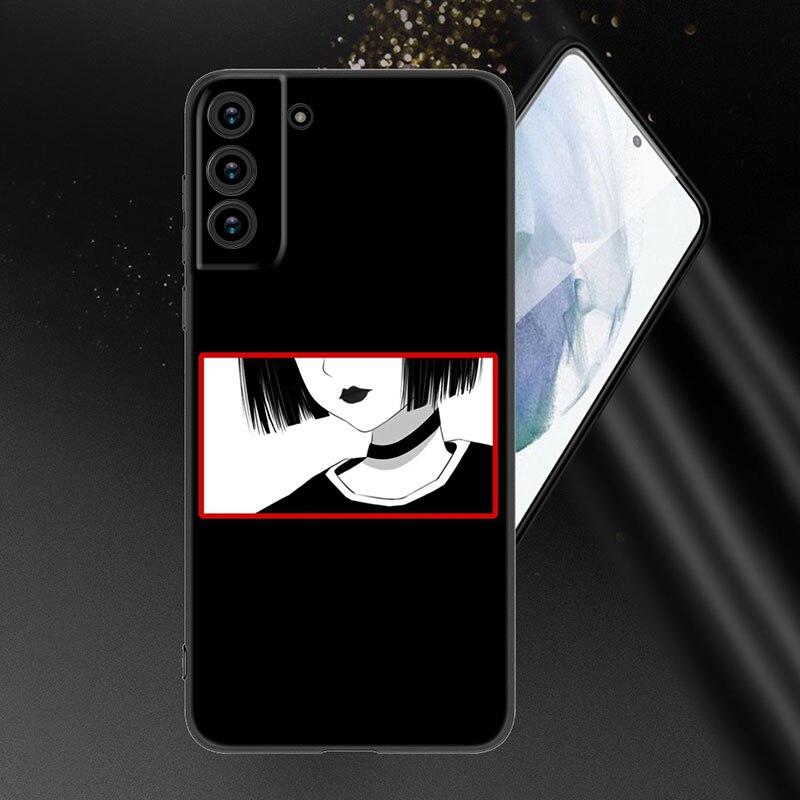 Грустный японский аниме эстетический чехол для телефона Samsung Galaxy S20 S21 FE S22 Ultra S10 Lite S10E S9 S8 Plus S7 Edge черный чехол