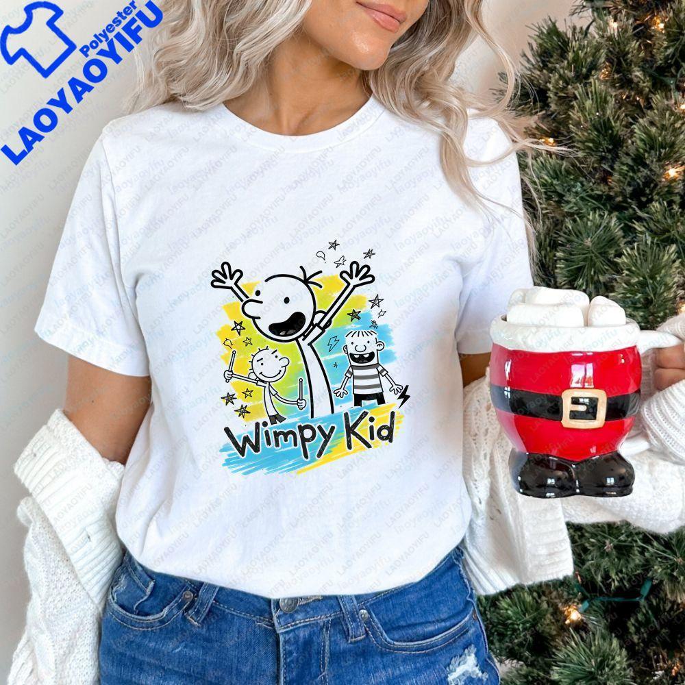 Diary of A Wimpy Kid Summer Casual Trendy AllPurpose ShortSleeved Unisexs and WoUnisexs Roundneck TShirt