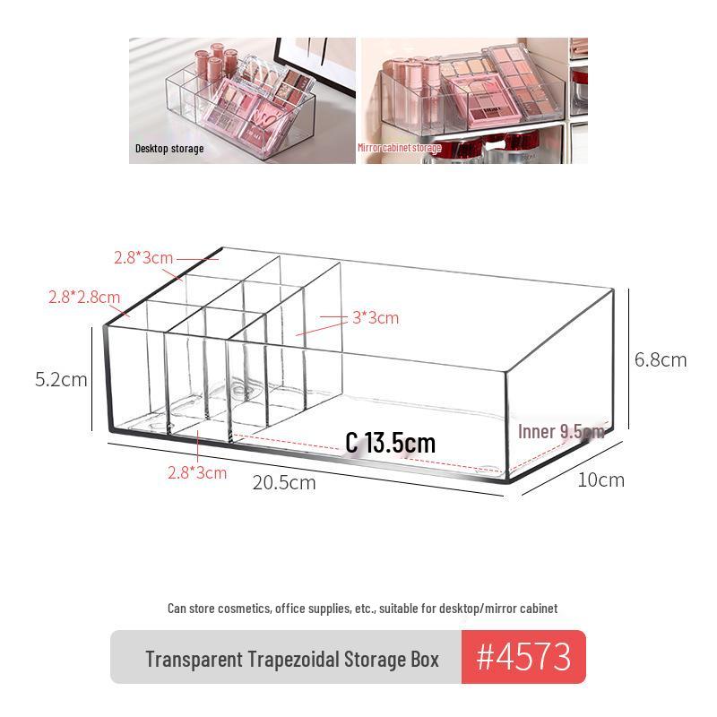 Узкий зеркальный шкафчик для ванной со встроенной полкой - Органайзер для косметики и губной помады