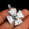 Кулон с мальтийским крестом ручной работы из твердого серебра 925 пробы, очаровательные ювелирные изделия