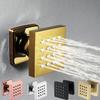 Wall Mounted Massage Shower Jets Brass Bathroom Shower Faucet Accessories Square Gold G1/2 Connector 5years Guruantee