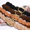 Pin Buckle Twists Woven Waistband Weave Men Belt Fashion Suede Belt  Unisex