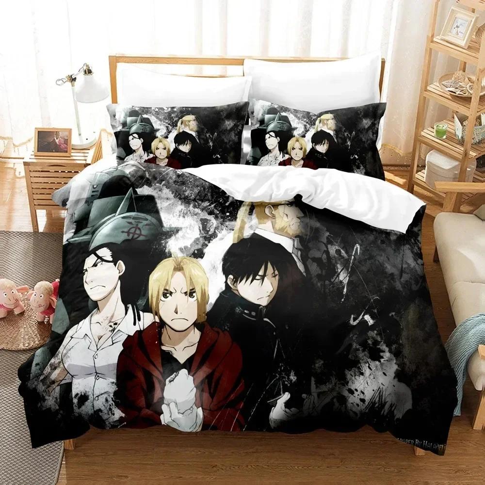 Anime Fullmetal Alchemist Bedding Set Duvet Cover Bedroom Comforter Single Twin King Size Quilt Cover Home Textile