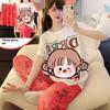 Summer Milk Silk Three-Piece Pajamas Loungewear New Female Cartoon Set Girl Student Korean Sweet Loose Loungewear Set
