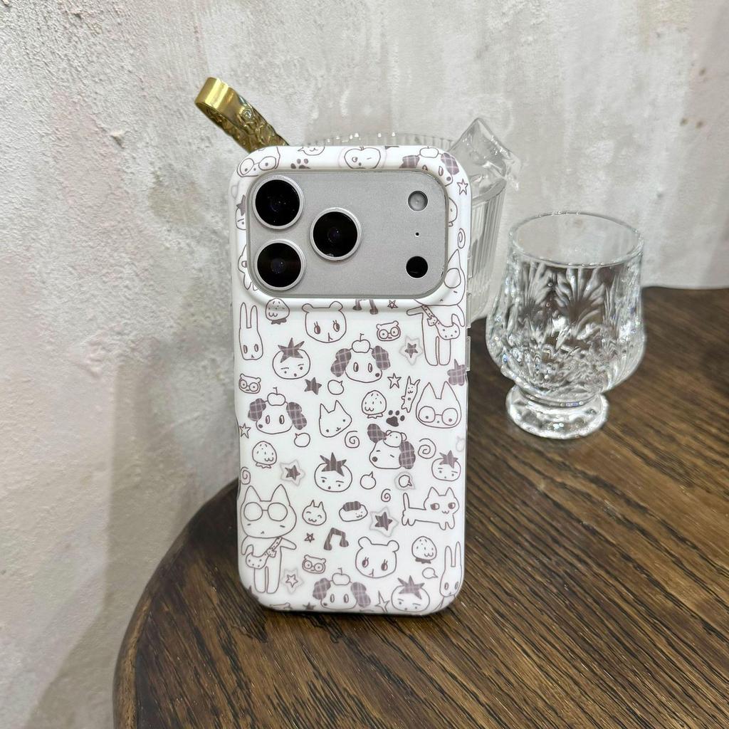 Милый Мультяшный Чехол для iPhone 16ProMax/15/14 – Матовый, Защита от падений