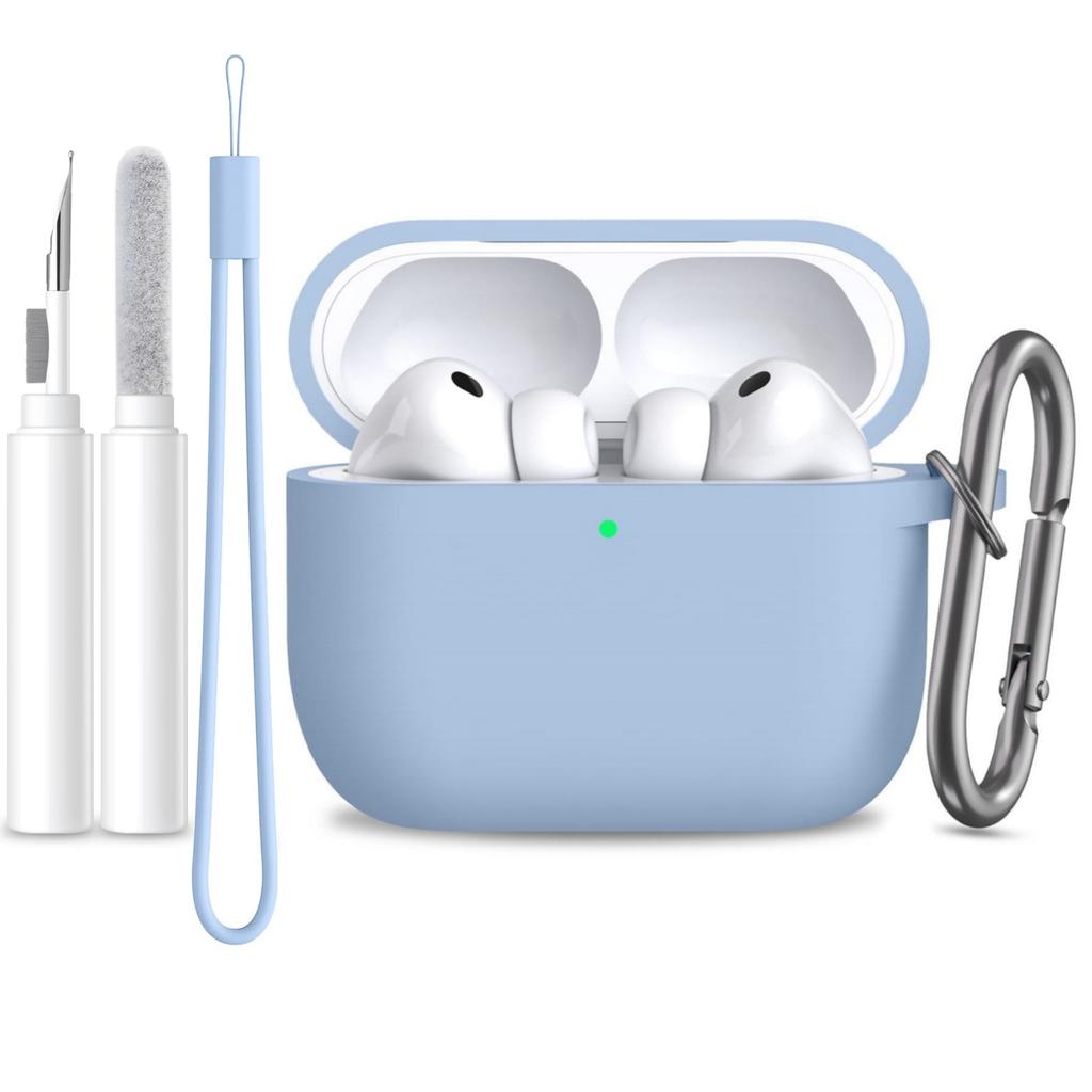 Для Airpods Pro 3 Чехол Крышка Защитный Силиконовый Чехол для Наушников (с карабином + шнурком + чистящим карандашом) Чехол для Airpods Pro 3