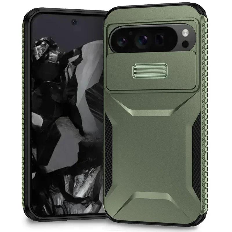 Чехол для Google Pixel 9 Pro XL Противоскользящий Чехол Сдвижная Защита Камеры Жесткий Чехол для Телефона для Google Pixel 9A 8Pro 7 Pro Оболочка