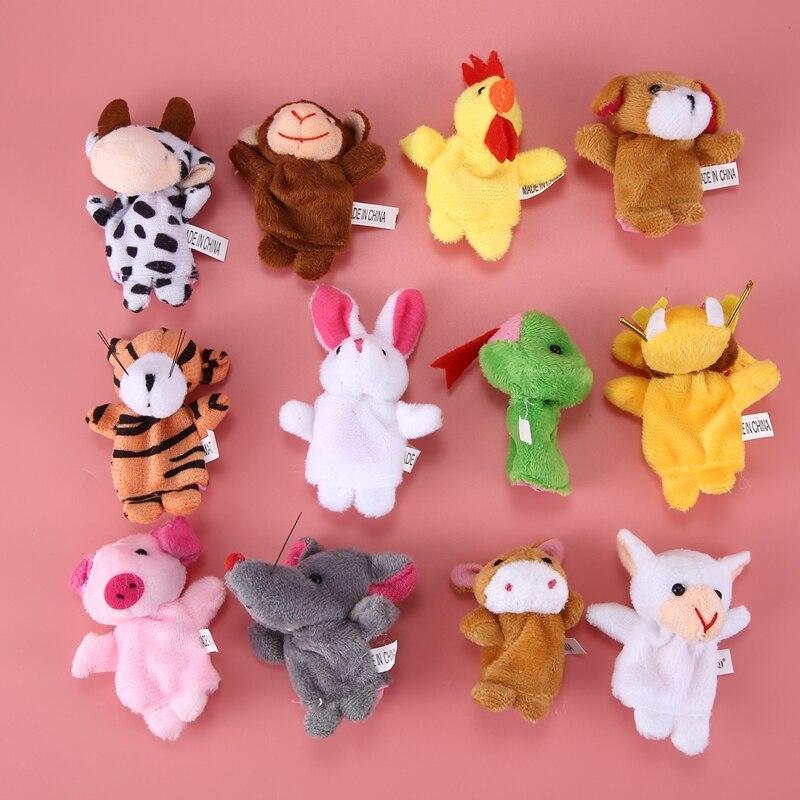 12 шт. пальчиковые куклы, тканевые куклы, детские семейные развивающие ручные игрушки с героями мультфильмов, реквизит для повествования