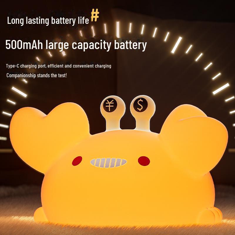 Силиконовый ночник в виде кролика - креативный прикроватный и сенсорный светильник для детей, идеальный подарок или декоративное украшение