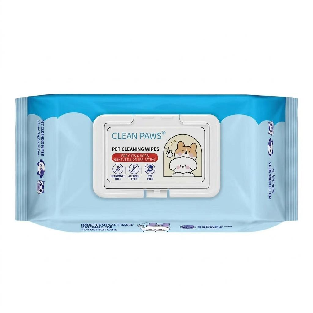 80 Count Pet Wipes, Disposable No-Rinse Cleaning Wipes for Dogs Cats, Tear Stain & Dirt Remover
