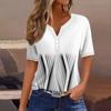 Жен. Футболка Футболка С принтом Пуговицы С короткими рукавами Повседневные Выходные Мода Классический V-образный вырез Обычный Верх