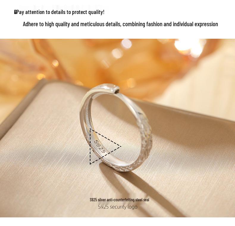 Weilan Heartbeat Кольца из серебра 925 пробы с нерегулярной текстурой для пар - Уникальный дизайн в виде баньянового дерева