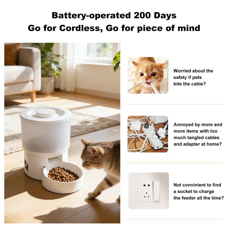Automatic Pet Feeder Button Control Timed Portion Food Dispenser Pet Bowls Feeders Pet Accessories for Cats Small Dogs Animals