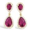 [R4174] - Gold Plated 'Sissi' Golden Ruby Earrings - 22x9 Mm