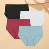 4 ШТ./КОМПЛ. Хлопковое полосатое женское нижнее белье, сексуальные трусики с высокой посадкой, однотонные мягкие брифы, женское дышащее эластичное нижнее белье