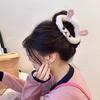 Acrylic Rabbit Ear Shark Clip Double Side Plush Bear Hair Clip Sweet Plush Cloud Hair Claw  Party