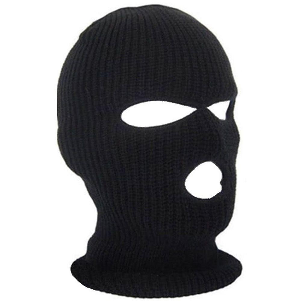 3 Holes Ear Protection Balaclava Scarf Women Winter Cap Knitted Hats Full Face Cover Beanies Hat