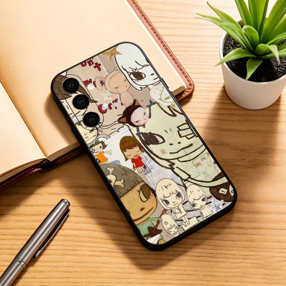 Cute Y-Yoshitomo N-Nara Phone Case For Samsung Galaxy A73,A72,A71,A70,A53,A52,A51,Soft Silicone Black Cover