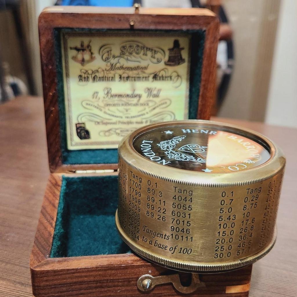 Maritime Brass Sextant Vintage Nautical British Army Pocket Box Sextant with Personalized Wood Box by Henry Barrow & Co London