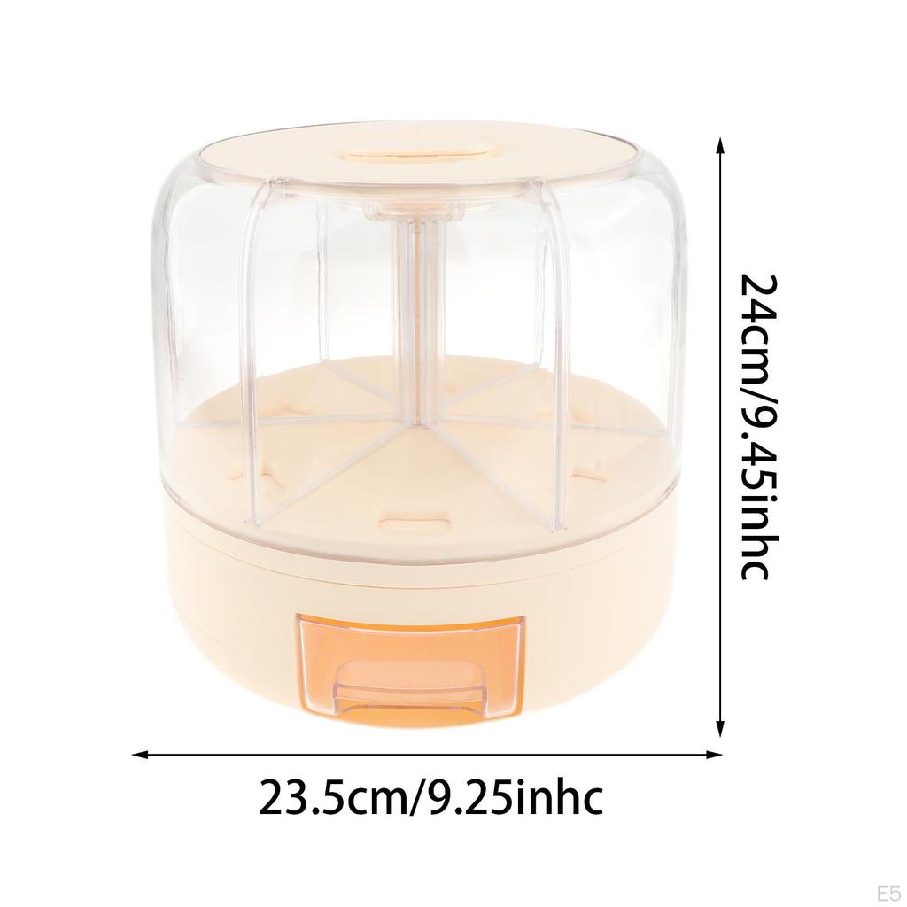 Диспенсер для риса с вращением на 360°, пищевой диспенсер, 6 сеток, контейнер для хранения риса, контейнер для зерна