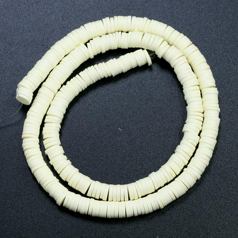1 String 6mm Multicolor Polymer Clay Beads Flat Round Handmade Loose Spaced Beads For Jewelry Making DIY Bracelet Earrings Craft