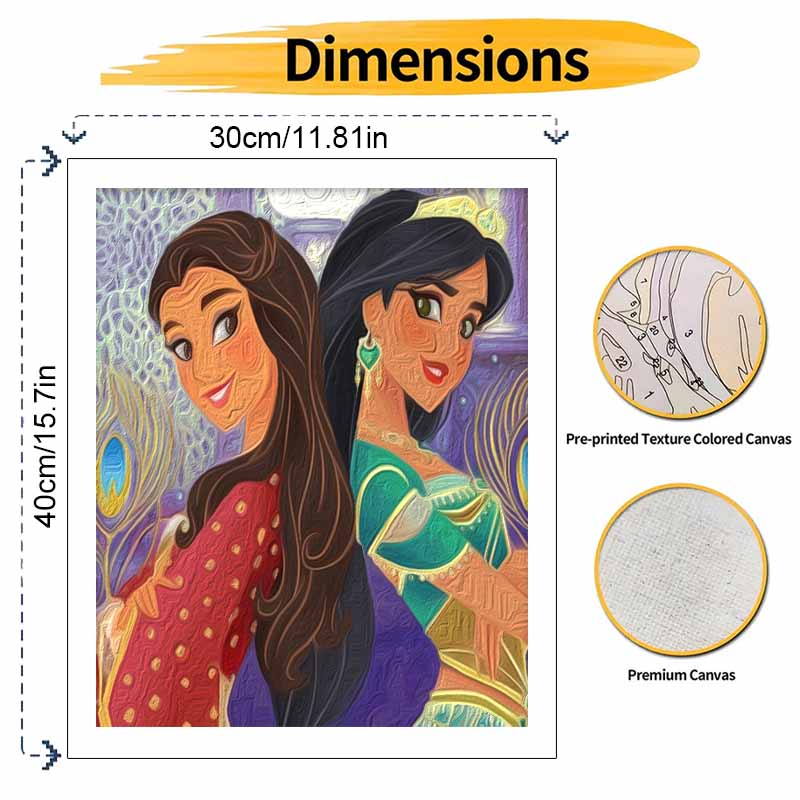 Disney oil painting painting kit Aladdin Jasmine home bedroom wall decoration creative handmade gift
