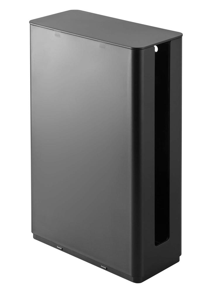 Yamazaki Jitsugyo 5751 Stackable Slim Router Storage Case with Lid Long Black Approx. W9.7XD20.2XH30.2 (including Lid) Cm Smart Can Be Stored