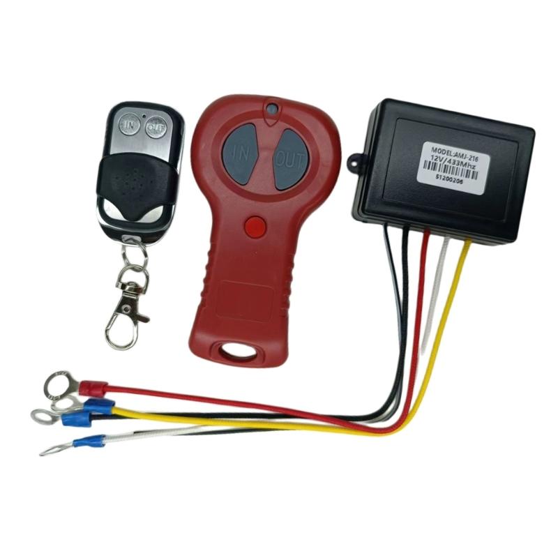 Wireless Winch Remote Control Kit Winch Control System for Truck SUV Universal 12V 315/433.92MHZ 50Ft/15M ATV Accessory
